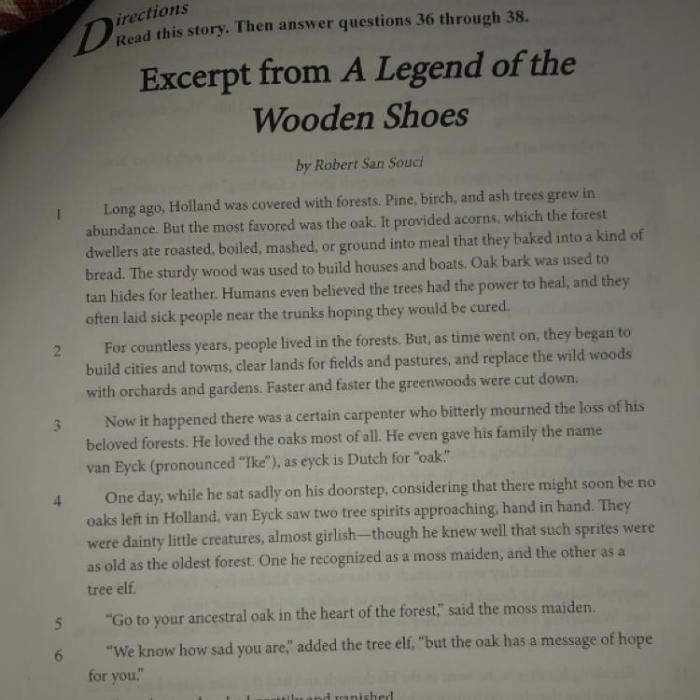 Excerpt from a legend of the wooden shoes