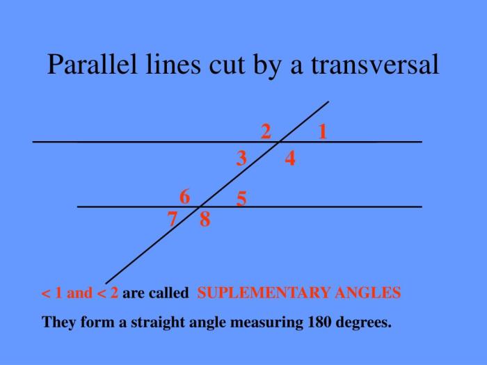 Parallel and transversal lines quiz