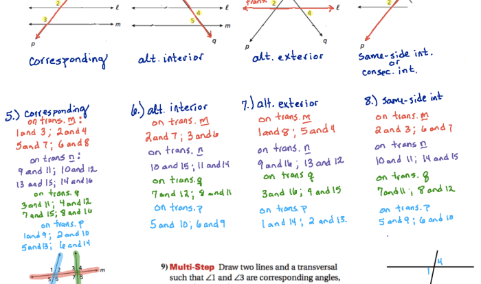 Parallel and transversal lines quiz