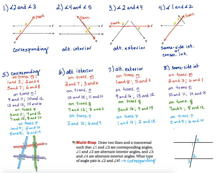 Parallel and transversal lines quiz