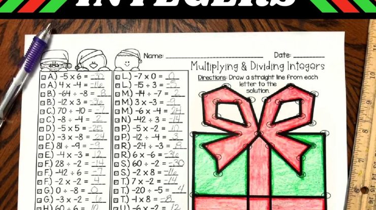 Multiplying and dividing integers answer key