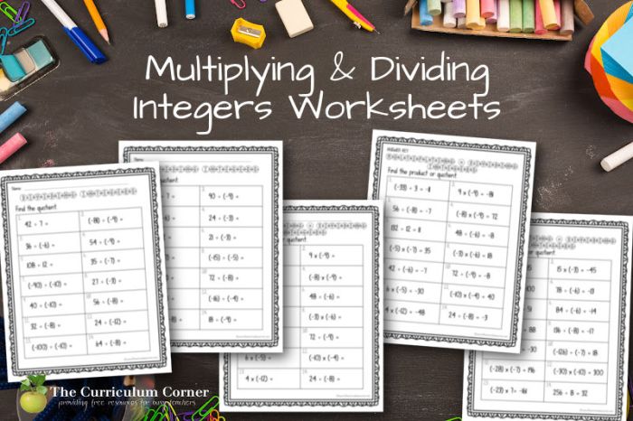 Multiplying and dividing integers answer key